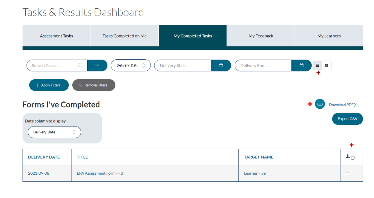 download EPAs in list view