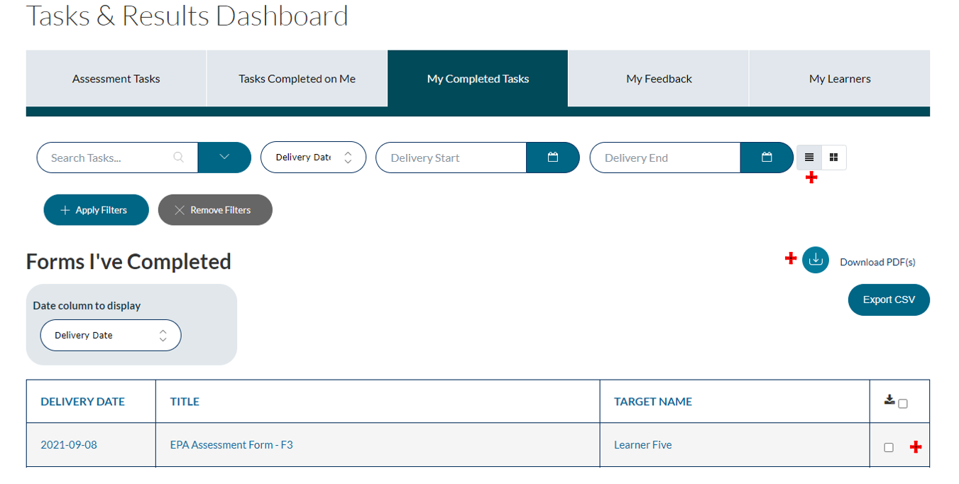 navigating tasks and results