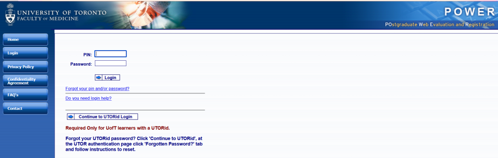 Power Help Login Screen
