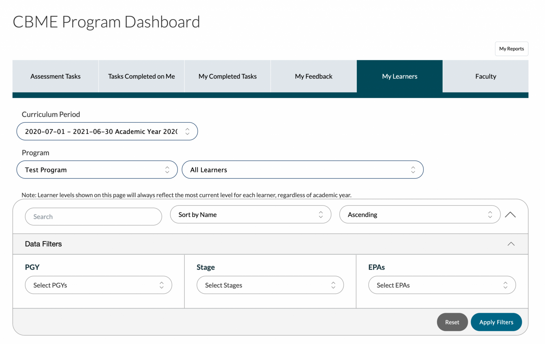 cbme program dashboard