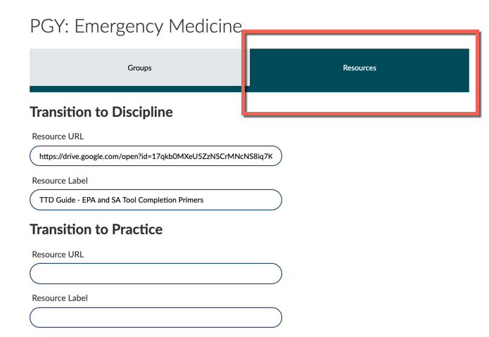 add URL to CBME dashboard screen