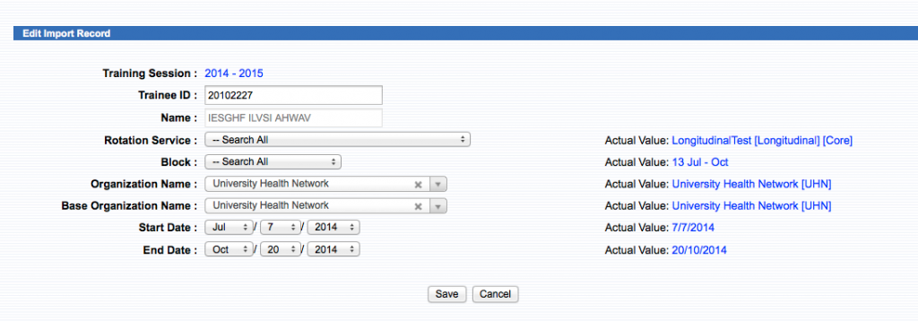 Import Rotation Schedule