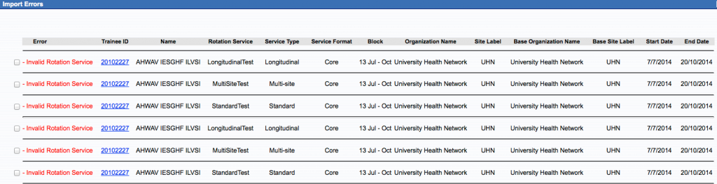 Import Rotation Schedule