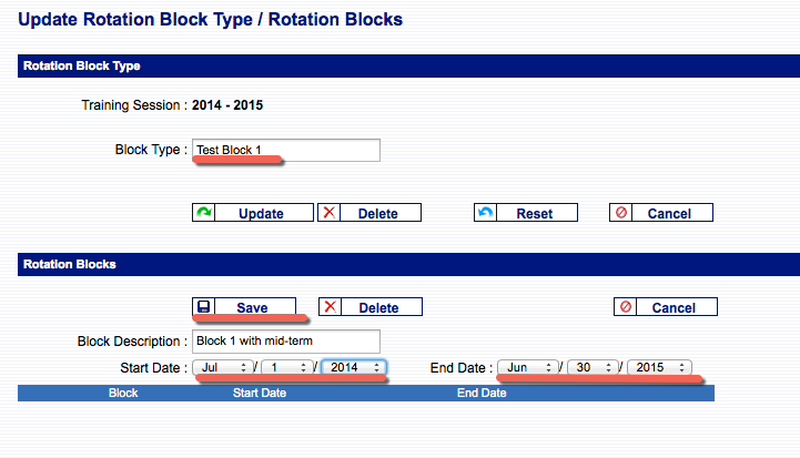 update block type