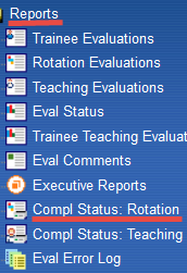 Completion status rotation evaluations