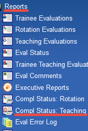 completion status teaching evaluations
