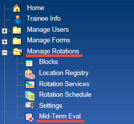 manage rotations mid term evaluations